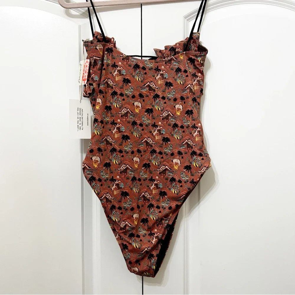 NWT Free People Baben Antoinette Printed One Piece Swimsuit West Coast Toile